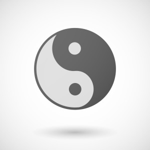 ying yang  icon on white background